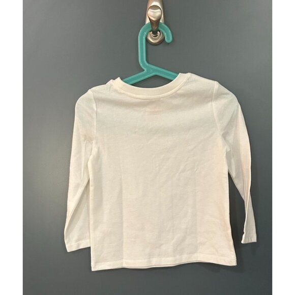 NEW Cat & Jack Toddler Boys White Long-Sleeve T-Shirt 3T Cotton Blend - Picture 4 of 4